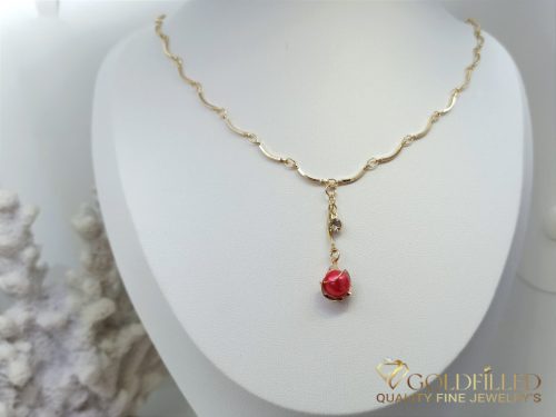 Antiallergijska vergoldena ogrlica „Goldfilled“, dolžina 45 cm in širina 1 mm, barva 14K