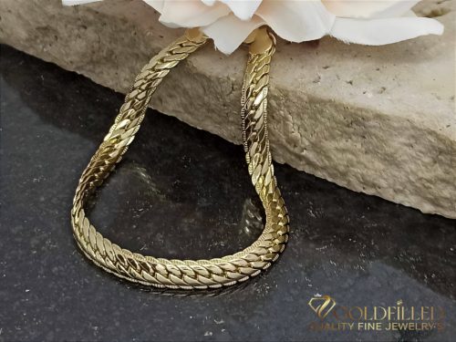 Antiallergene pozlačen zapestnica „Goldfilled“, dolžina 19 cm in širina 5,5 mm, barva 14K