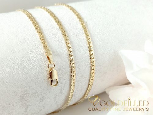 Antiallergene pozlačena ogrlica „Goldfilled“, dolžina 50 cm in širina 3,2 mm, barva 14K