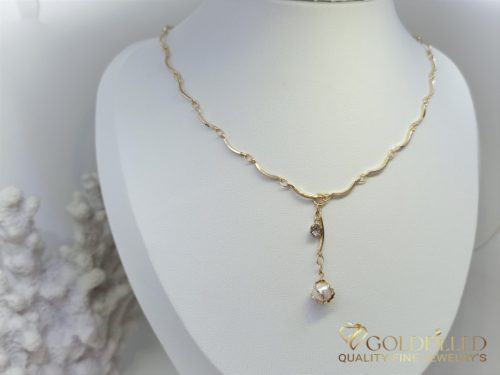 Antiallergijska vergoldena ogrlica „Goldfilled“, dolžina 45 cm in širina 1 mm, barva 14K