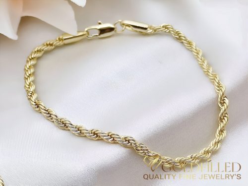 Antiallergene pozlačen zapestnica „Goldfilled“, dolžina 19 cm in širina 3,5 mm, barva 14K