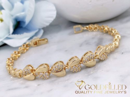 Antiallergene pozlačen zapestnica „Goldfilled“, dolžina 18,5 cm in širina 4-8 mm, barva 18K