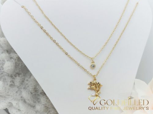 Antiallergijska vergoldena ogrlica „Goldfilled“, dolžina 45 cm in širina 1 mm, barva 14K