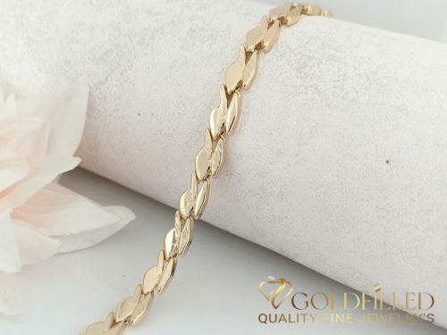 Ekskluzivna antiallergene pozlačena zapestnica „Goldfilled“, dolžina 19 cm in širina 7,2 mm, barva 14K