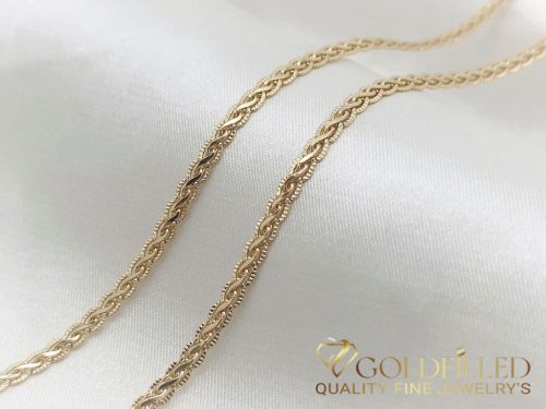 Antiallergijska vergoldena ogrlica „Goldfilled“, dolžina 45cm in širina 2,5 mm, barva 18K