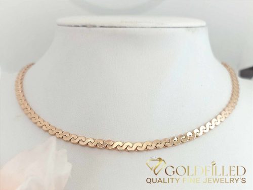 Antiallergene pozlačena ogrlica „Goldfilled“, dolžina 50 cm in širina 4,2 mm, barva 18K