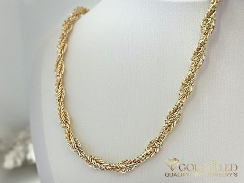 Ekskluzivna Antiallergene pozlačena ogrlica „Goldfilled“, dolžina 45 cm in debelina 6,5 mm, 14K barva