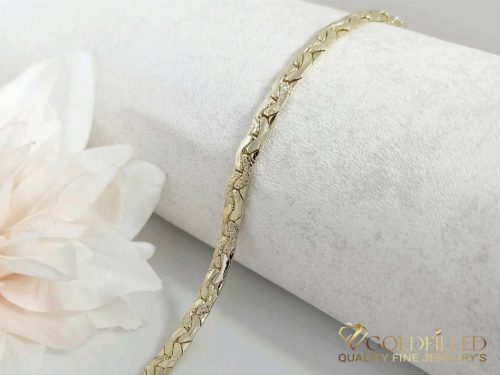 Antiallergene pozlačen zapestnica „Goldfilled“, dolžina 19 cm in širina 6 mm, barva 14K