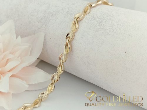 Ekskluzivna antiallergene pozlačena zapestnica „Goldfilled“, dolžina 19 cm in širina 6,5 mm, barva 14K